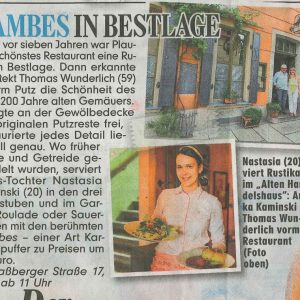 Pressebericht Bild Zeitung vom 19.07.2012 Bambes in Bestlage - Altes Handelshaus in Plauen